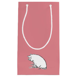 Petit Sac Cadeau Charme Perky Cochon ferme animal nature dessin
