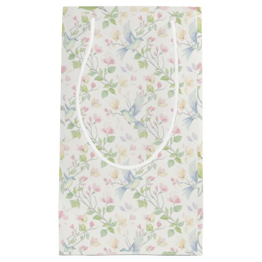 Petit Sac Cadeau Charming Spring Bird and Floral  (Devant)