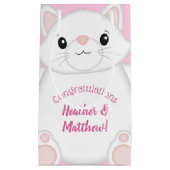 Petit Sac Cadeau Chat Baby shower Kitty Rose (Devant)