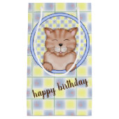Petit Sac Cadeau chat d'anniversaire (Devant)