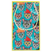 Petit Sac Cadeau Chat dans le casquette (Dos)