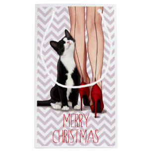 Petit Sac Cadeau Chat de femme et de smoking