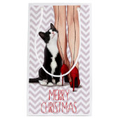 Petit Sac Cadeau Chat de femme et de smoking (Devant)