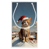 Petit Sac Cadeau chat de Noël mignon (Dos)