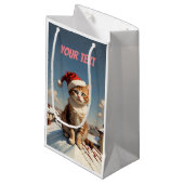 Petit Sac Cadeau chat de Noël mignon (Devant Angle)