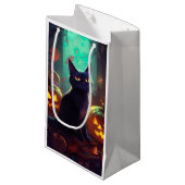 Petit Sac Cadeau Chat Halloween Tuxedo Avec Peur Citrouille (Devant Angle)