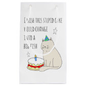 Petit Sac Cadeau Chat mignonne's Birthday Cake Wish (Devant)