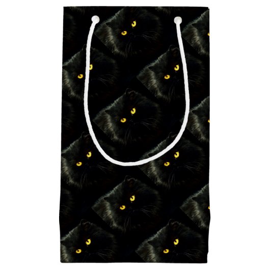Petit Sac Cadeau Chat noir (Devant)