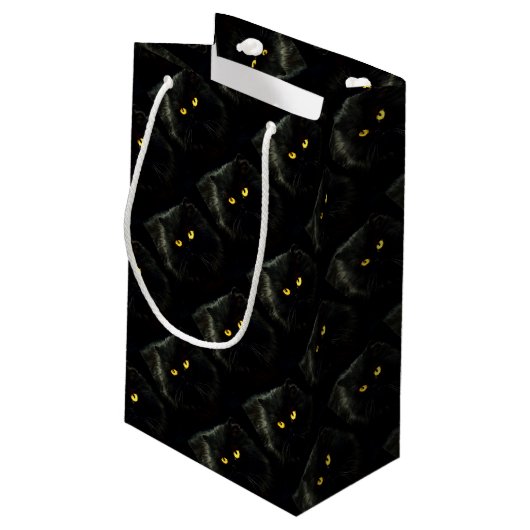 Petit Sac Cadeau Chat noir (Dos Angle)