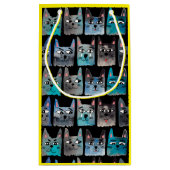 Petit Sac Cadeau Chats bleus (Dos)