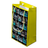 Petit Sac Cadeau Chats bleus (Dos Angle)