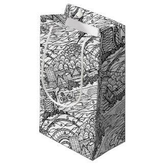 Petit Sac Cadeau Chattanooga Whimsy noir et blanc