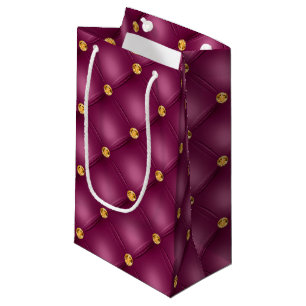 Petit sac cadeau chaud rose et doré