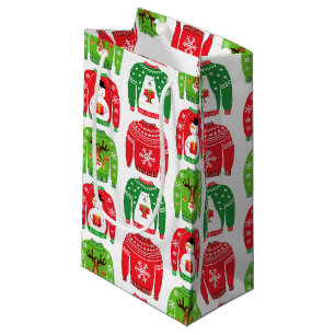 Petit Sac Cadeau Chauffage Xmas moche Ours polaire Snowman Rudolf R