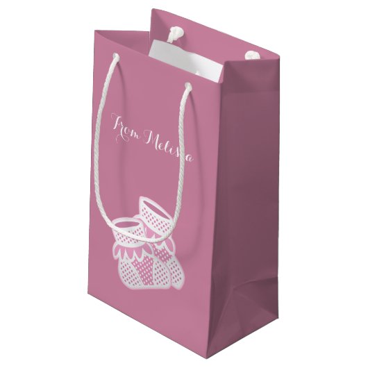 Petit Sac Cadeau chaussettes pour bébé - rose (Dos Angle)