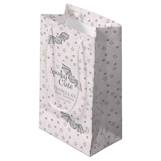 Petit Sac Cadeau Chauves-souris roses Éffrayant Baby shower mignon (Devant Angle)