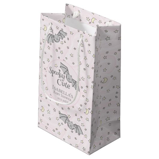 Petit Sac Cadeau Chauves-souris roses Éffrayant Baby shower mignon (Dos Angle)