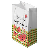 Petit Sac Cadeau Chèque de pièces de pastèque Anniversaire (Devant Angle)