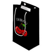 Petit Sac Cadeau Cherrific Funny Red Cherry Pun Dark BG (Devant Angle)