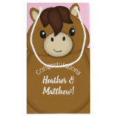 Petit Sac Cadeau Cheval Baby shower fille rose (Dos)