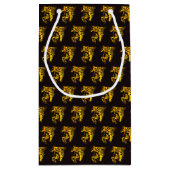 Petit Sac Cadeau Cheval de flamme d'or sur noir (Dos)