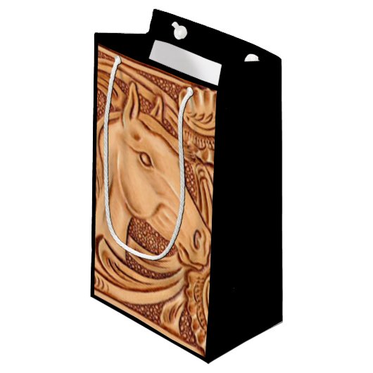 Petit Sac Cadeau cheval rustique de cavalier de cuir de pays (Devant Angle)