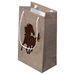 Petit Sac Cadeau Cheval simili cuir mou