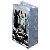 Petit Sac Cadeau Chevaux de fête | Joyeux Noël (Dos Angle)