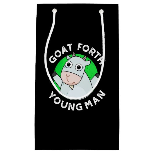 Petit Sac Cadeau Chèvre Forth Jeune Homme drôle Animal Pun Dark BG (Devant)