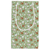 Petit Sac Cadeau Chèvres en vert (Devant)