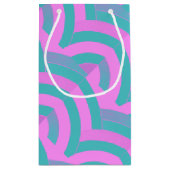 Petit Sac Cadeau chevrons chic rose/vert moderne (Dos)