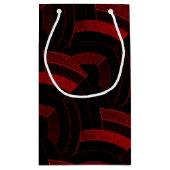 Petit Sac Cadeau chevrons modernes et chics rouge/noir (Dos)