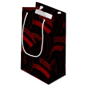 Petit Sac Cadeau chevrons modernes et chics rouge/noir (Dos Angle)