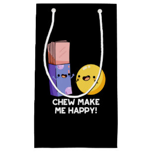 Petit Sac Cadeau Chew Me Rendre Joyeux Bonbon Pun de Bonbons Foncé