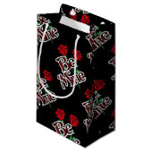 Petit Sac Cadeau Chic Black Rose Be Mine (Devant Angle)