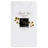 Petit Sac Cadeau Chic Élégant Monogramme Blanc (Dos)