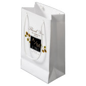 Petit Sac Cadeau Chic Élégant Monogramme Blanc (Devant Angle)