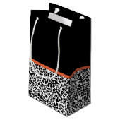 Petit Sac Cadeau Chic Empreinte de léopard Brûlé Orange Bow Avec No (Dos Angle)