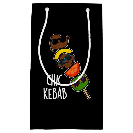 Petit Sac Cadeau Chic Kebab Funny Shish Kebab Pun Dark BG (Devant)