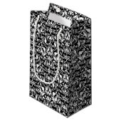 Petit Sac Cadeau Chic noir et blanc Damask (Devant Angle)