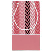 Petit Sac Cadeau Chic Rose Chevron Grille Avec Nom (Dos)