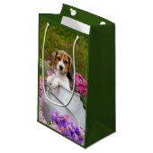 Petit Sac Cadeau Chien Beagle mignon chiot dans le lait Égée avec d (Devant Angle)