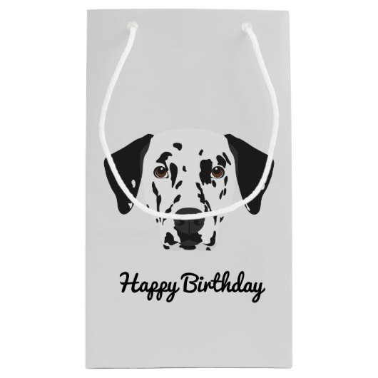 Petit Sac Cadeau Chien dalmate à points noirs (Dos)