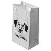 Petit Sac Cadeau Chien dalmate à points noirs (Dos Angle)