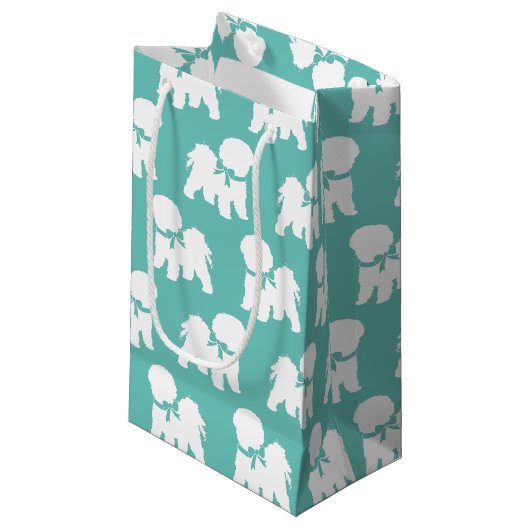 Petit Sac Cadeau Chien de Bichon Frise Puppy (Devant Angle)