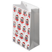 Petit Sac Cadeau Chien de race anglaise Bulldog Noël (Devant Angle)