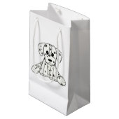 Petit Sac Cadeau Chien en dalmate dessin simple noir (Devant Angle)