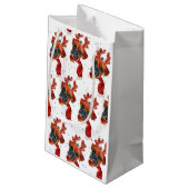 Petit Sac Cadeau Chien mignon de boxe avec rennes Antlers Noël (Dos Angle)