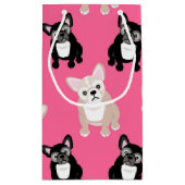 Petit Sac Cadeau Chiens français français roses mignons (Dos)