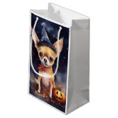 Petit Sac Cadeau Chihuahua d'Halloween avec la peur Citrouille (Dos Angle)